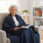 g-mom-with-weighted-blanket-on chair