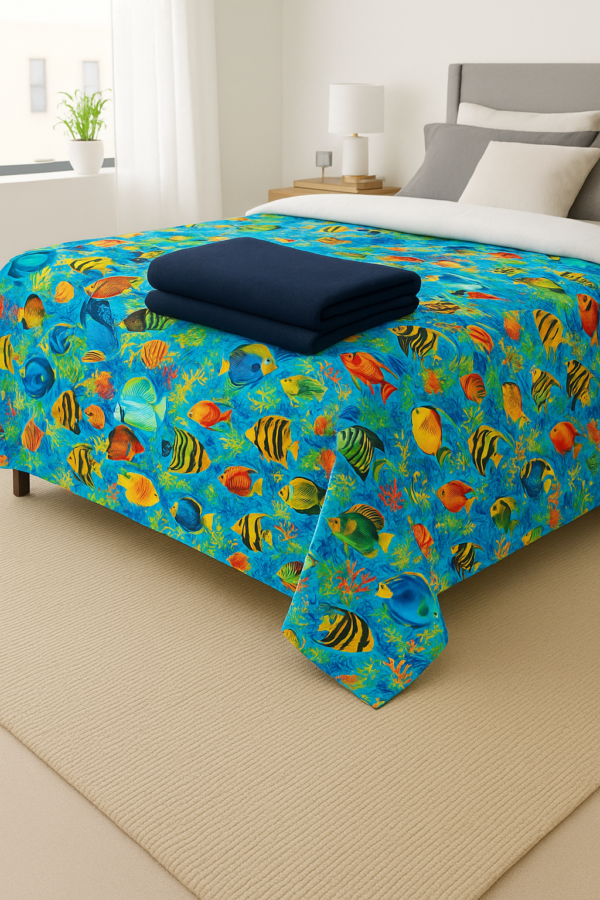 sea life with 25 x 50 on bed sea life with 25 x 50 on bed